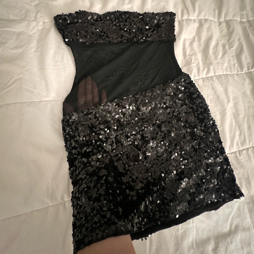 Superdown Lalita Mini Dress - Black Sequin See Th… - image 4